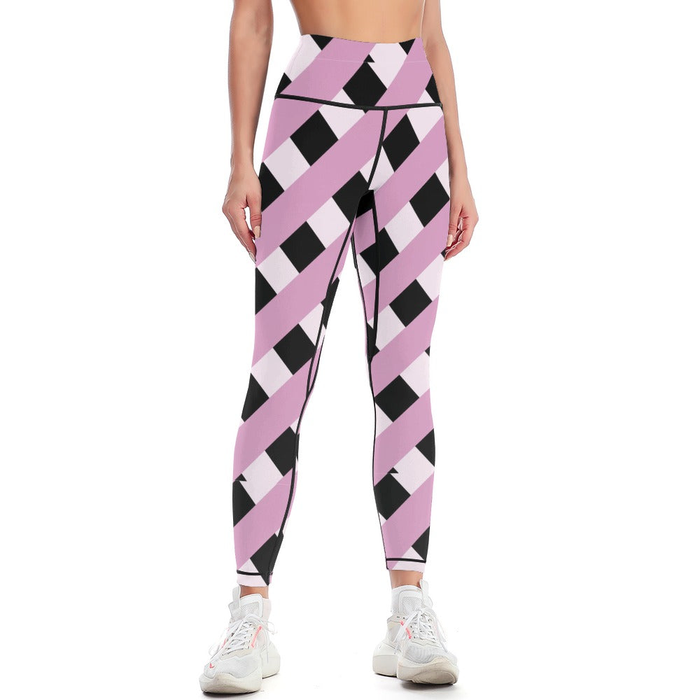 Thatched Pink And Black Yoga Pants