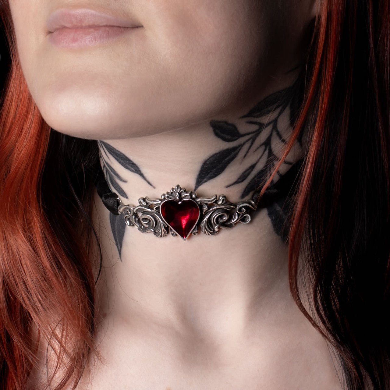 Blood Red Heart Choker