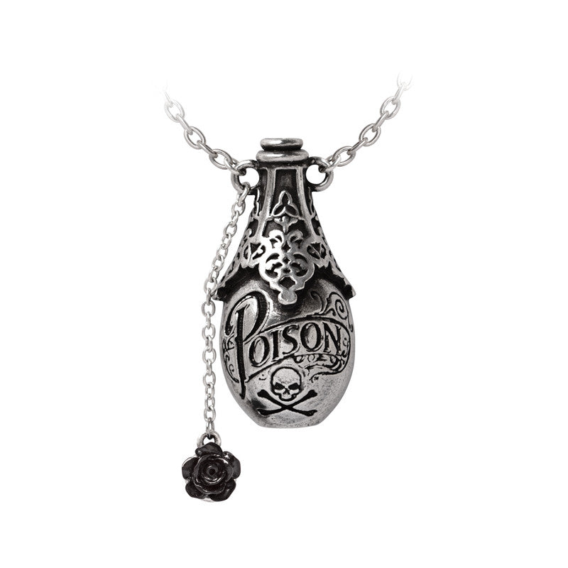Bottle Pendant With Poison Etching open top