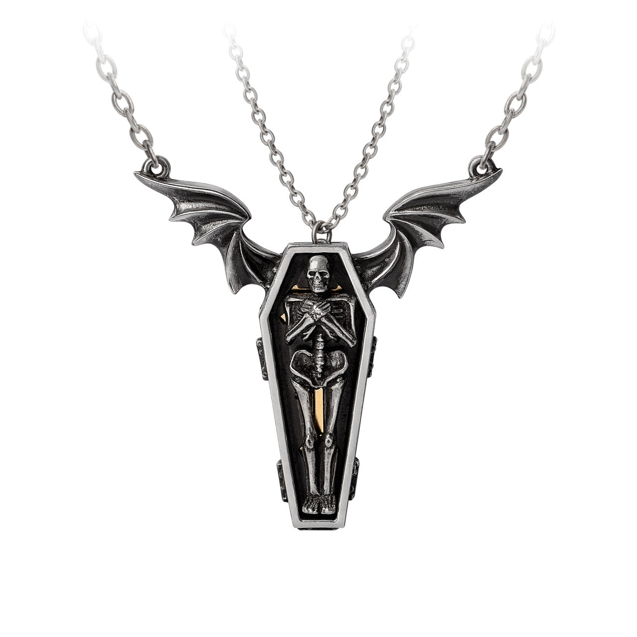 Coffin And Skeleton Couples Necklace