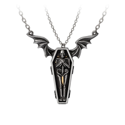 Coffin And Skeleton Couples Necklace