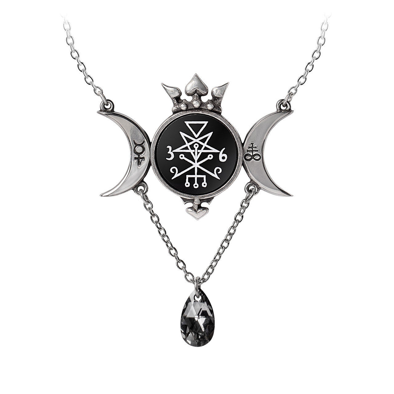 Crowned Triple Moon Necklace