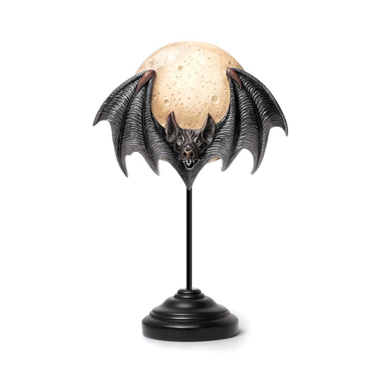 Full Moon and Flying Bat Statue