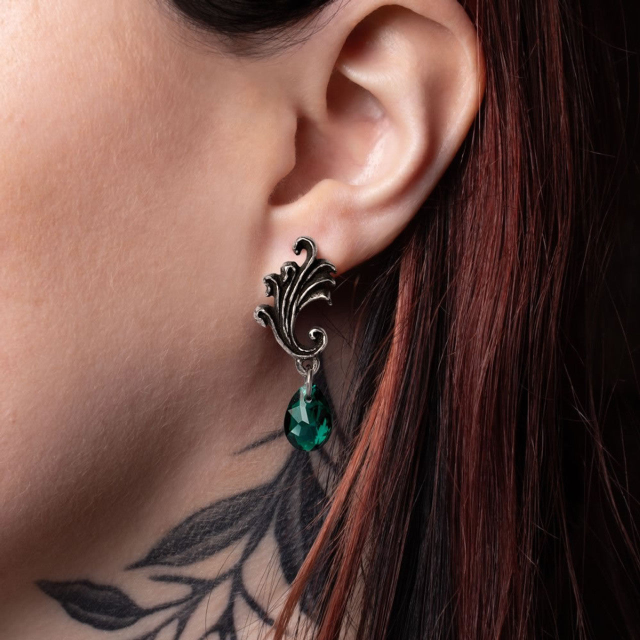 Ivy Green Baroque Swirls Earrings