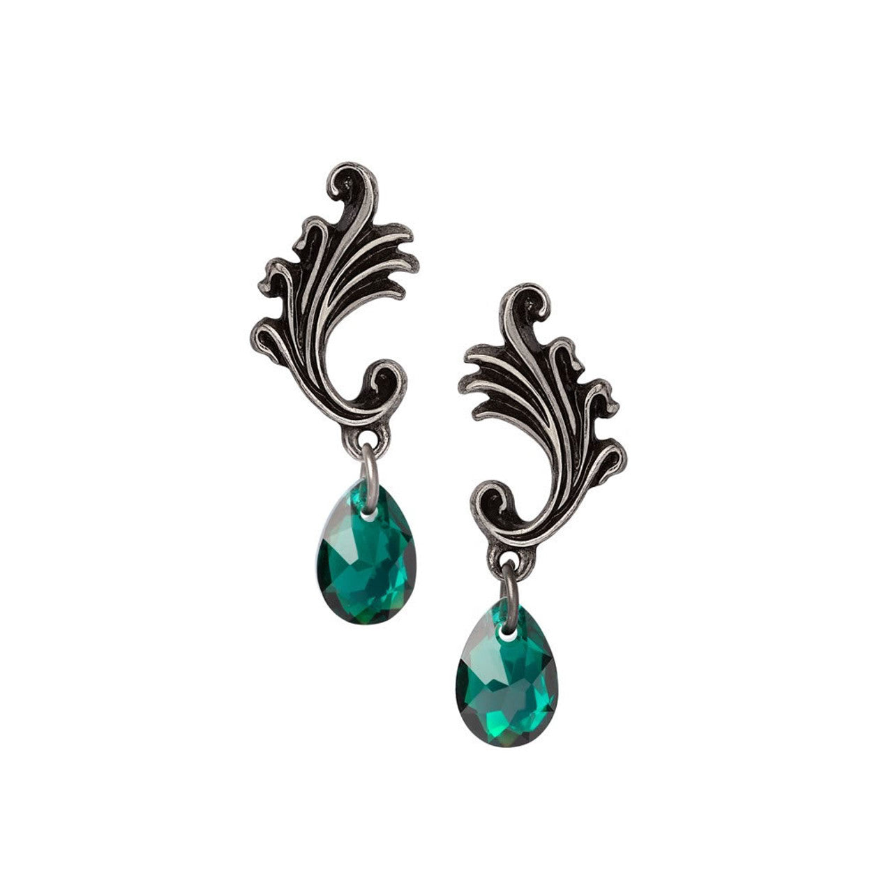 Ivy Green Baroque Swirls Earrings