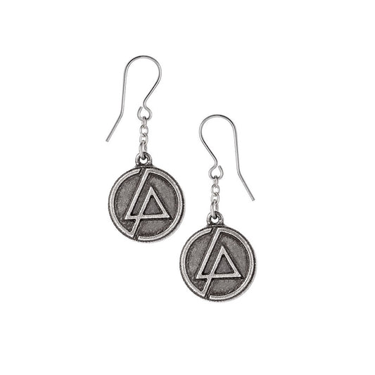 Linkin Park LP Circle Logo Dropper Earrings