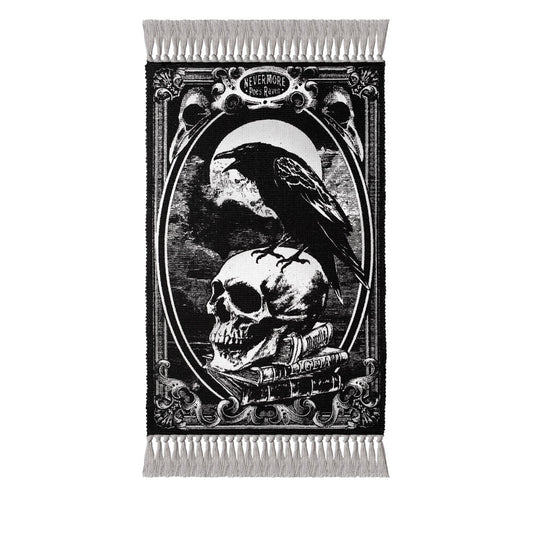 Nevermore Raven And Skull Rug