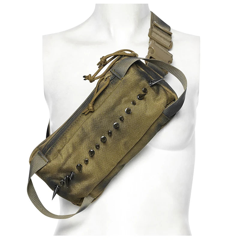 Punk One Shoulder Spiked Cross Body Bag