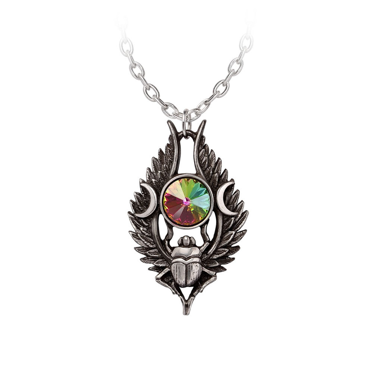 Scarab And Triple Moon Pendant