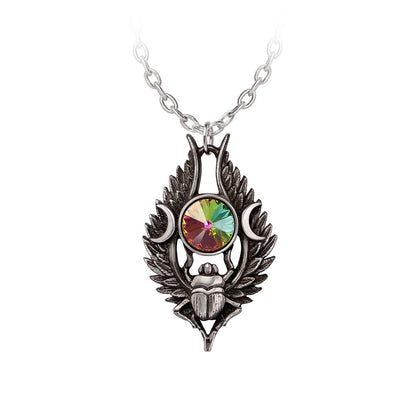 Scarab And Triple Moon Pendant