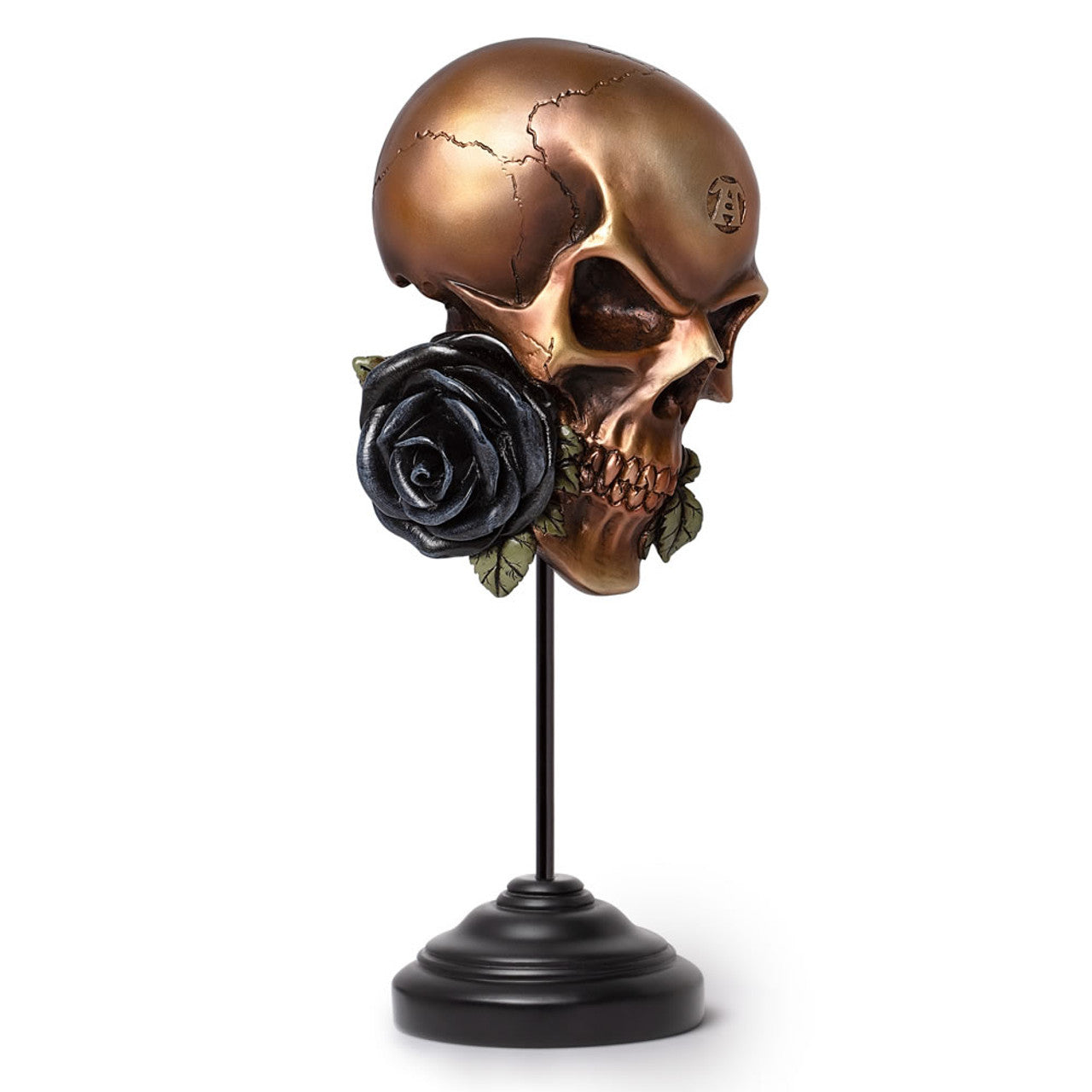 The Alchemist Skull And The Pure Black Rose Ornament