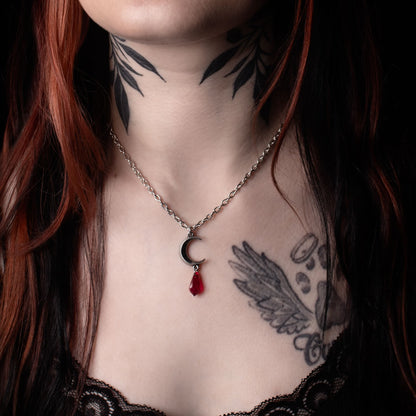 The Moon Goddesses Tear Red Pendant