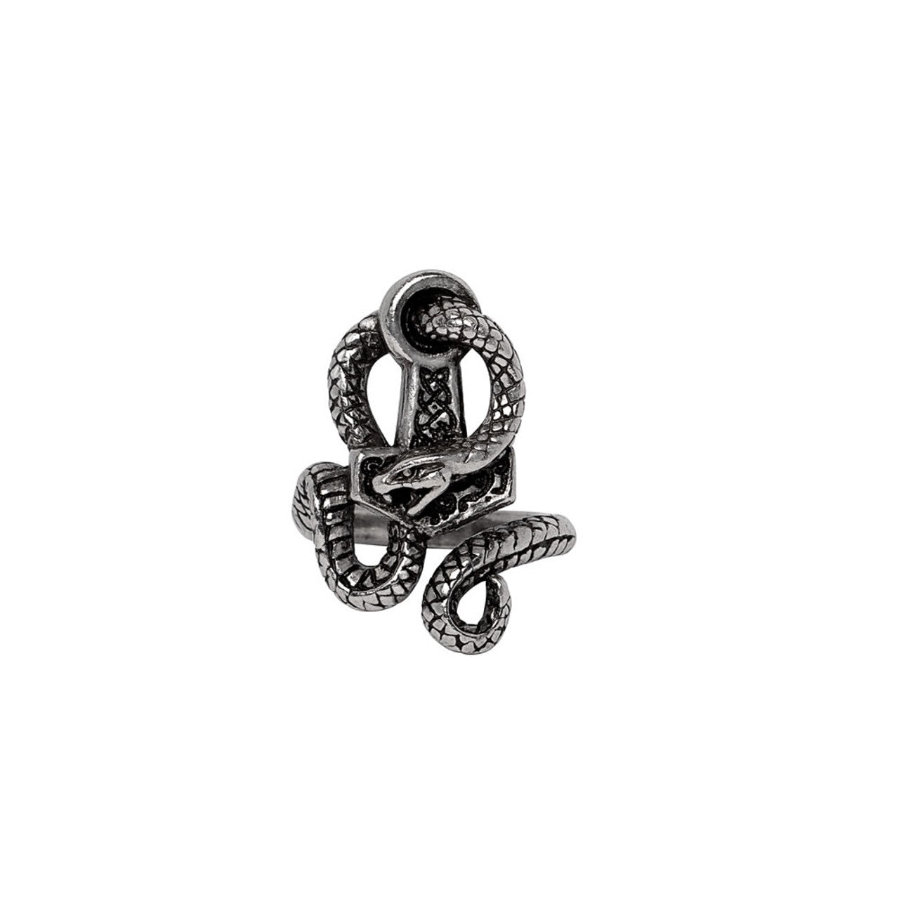 The Coiled Snake Jormungandr Ring