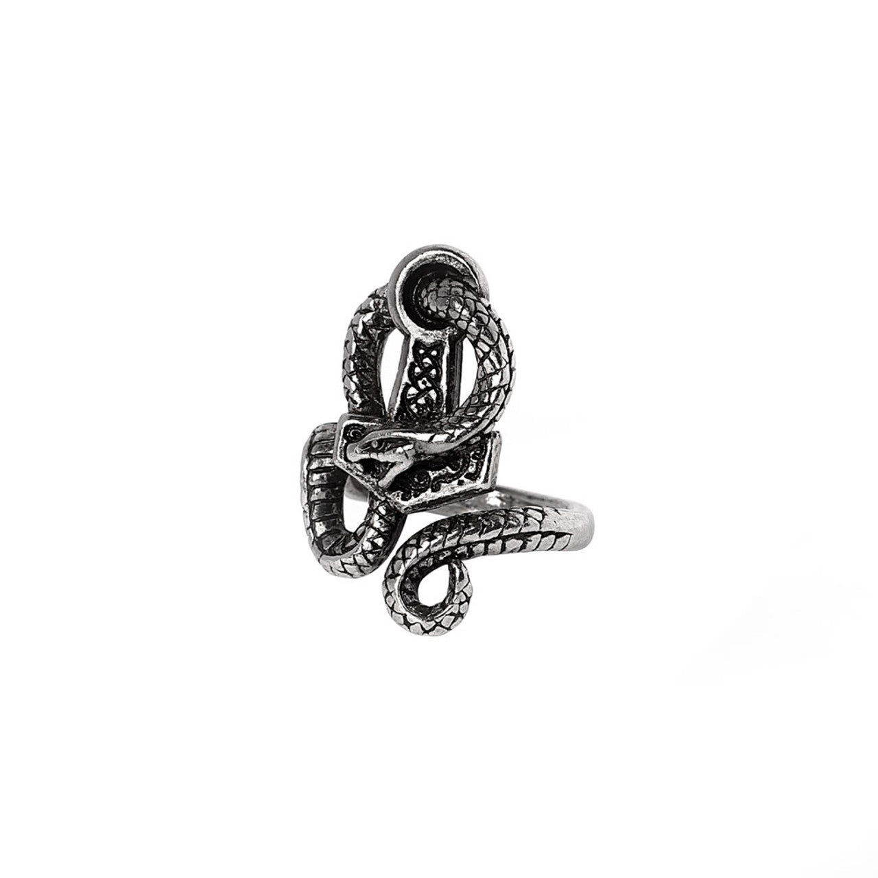 The Coiled Snake Jormungandr Ring