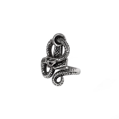 The Coiled Snake Jormungandr Ring