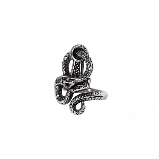 The Coiled Snake Jormungandr Ring