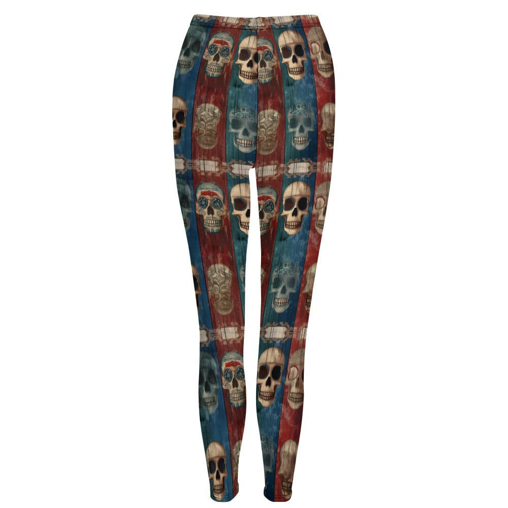 Red And Blue Skull Stack Leggings