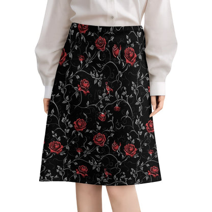 Gothic Roses Zipper Skirt