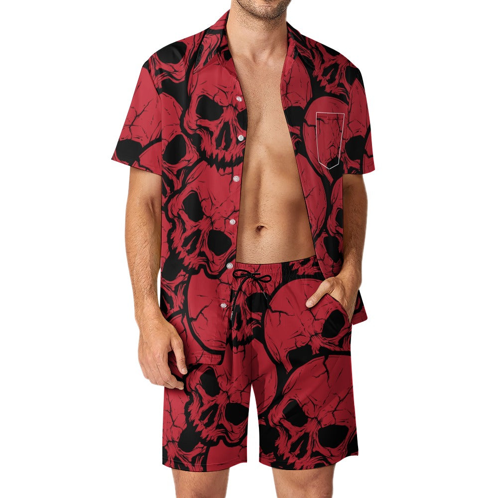 Red Skulls Leisure Beach Suit