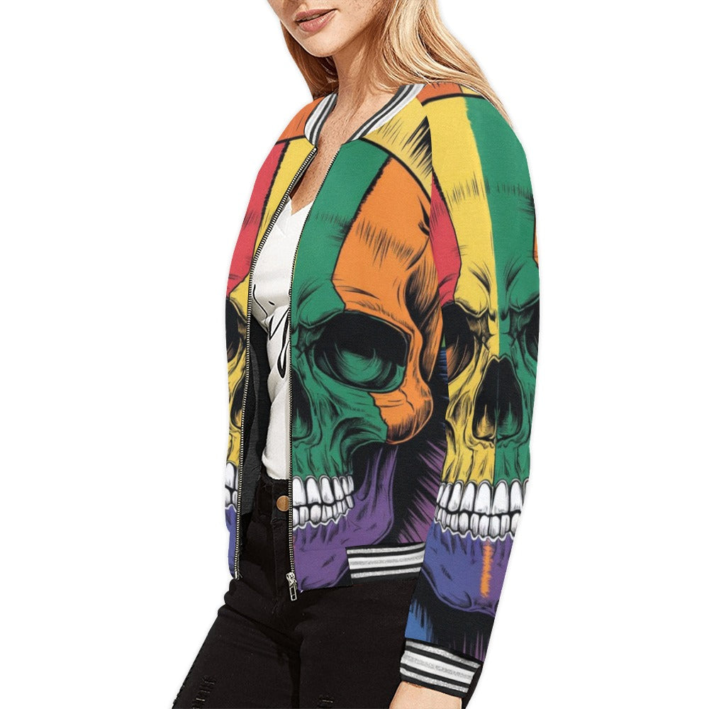 Rainbow Skull Horizontal Stripes Jacket