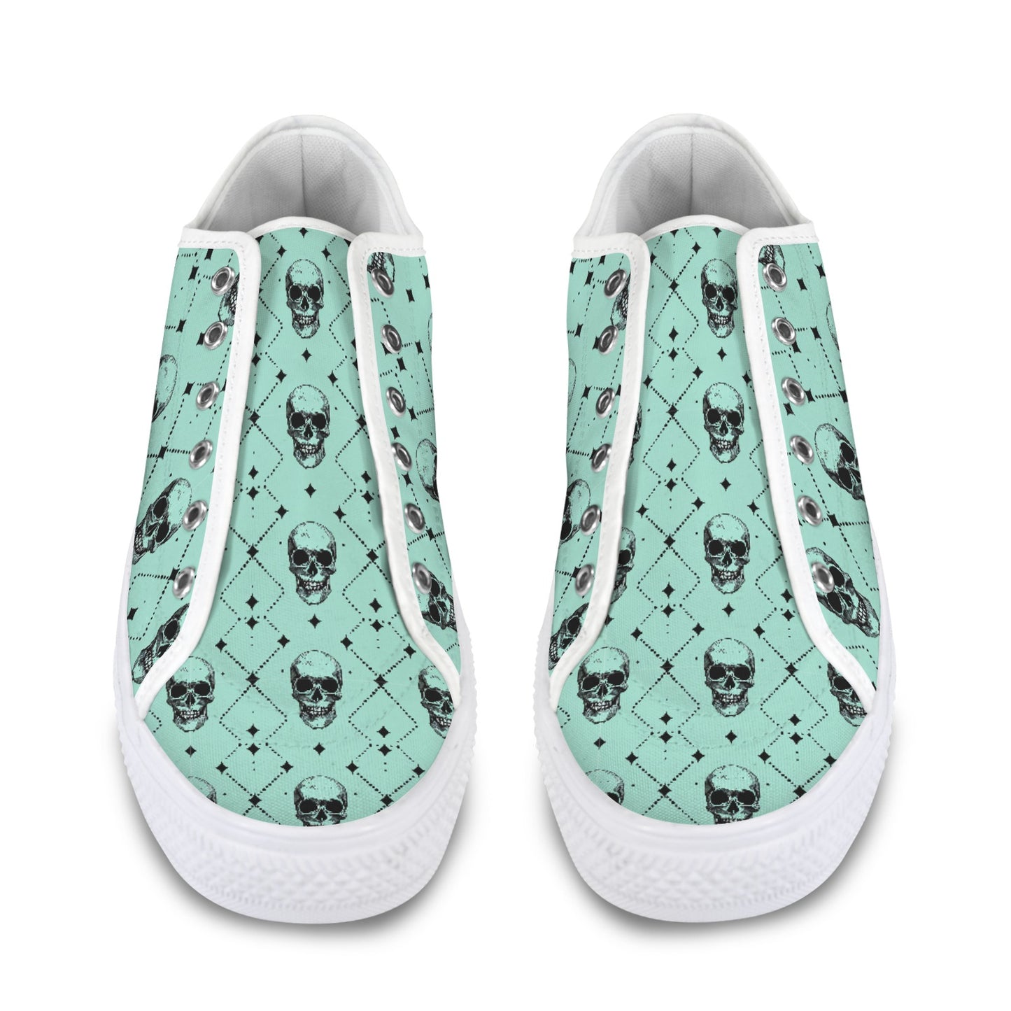 Skull Pattern Low Top Women's Shoes