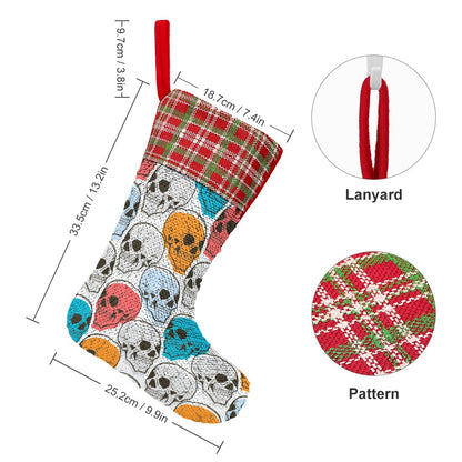 Colorful Skull Design Christmas Stocking