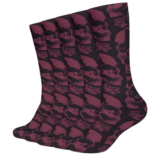Purple Skulls  Breathable Stockings (5 Pack)