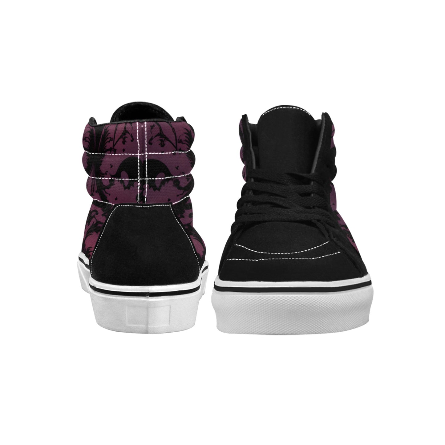 Gothic Purple And Black Pattern High Top Canvas Shoes