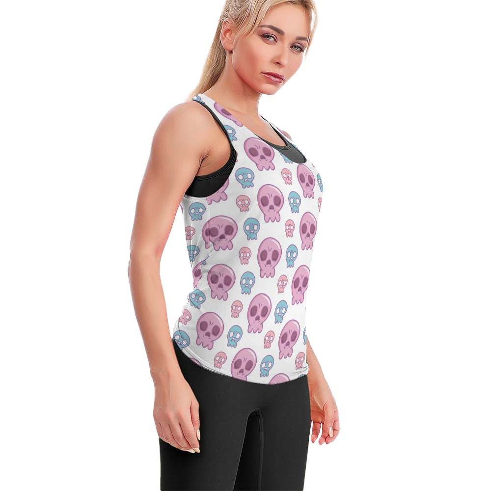 Candy Skulls Sweat-Absorbing Comfortable Yoga Vest