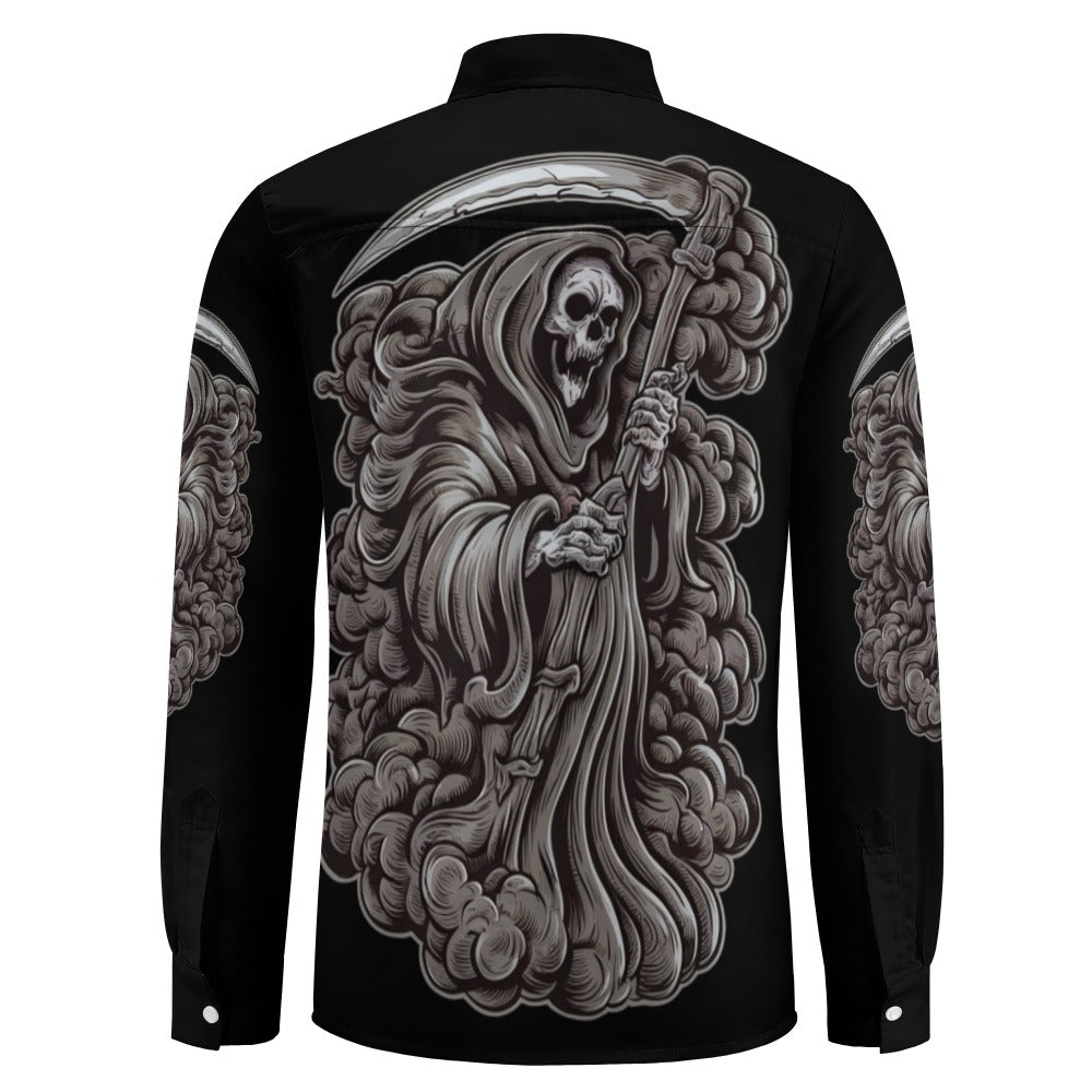 Dark Reaper Casual One Pocket Long Sleeve Shirt