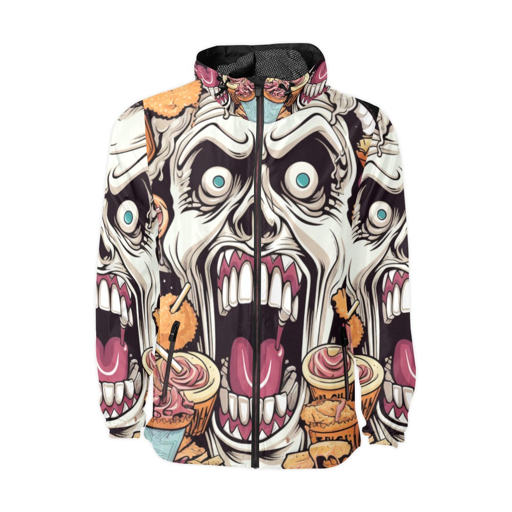 Snack time Skull Hooded Windbreaker