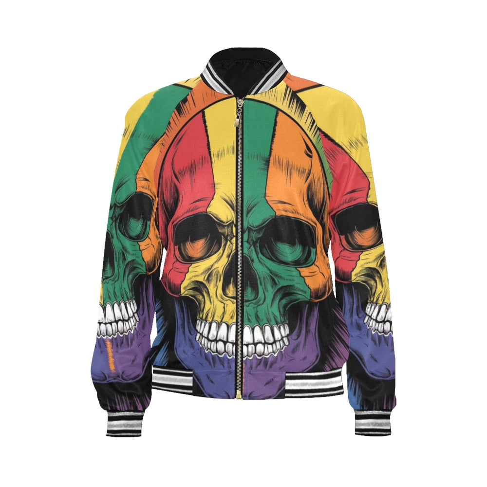 Rainbow Skull Horizontal Stripes Jacket