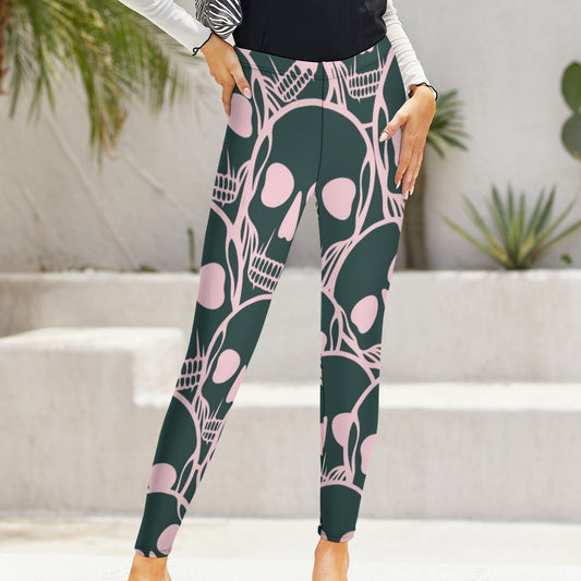 Pink Skulls Leggings