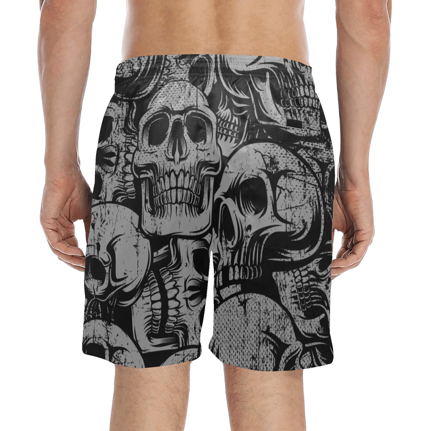 Silver Skulls Beach Shorts