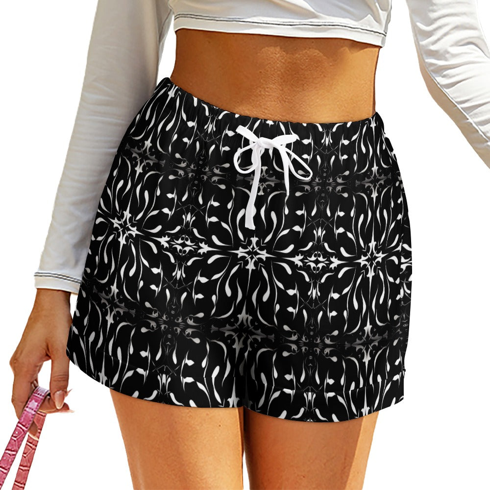 Goth High Waist Loose Elastic Waist Shorts