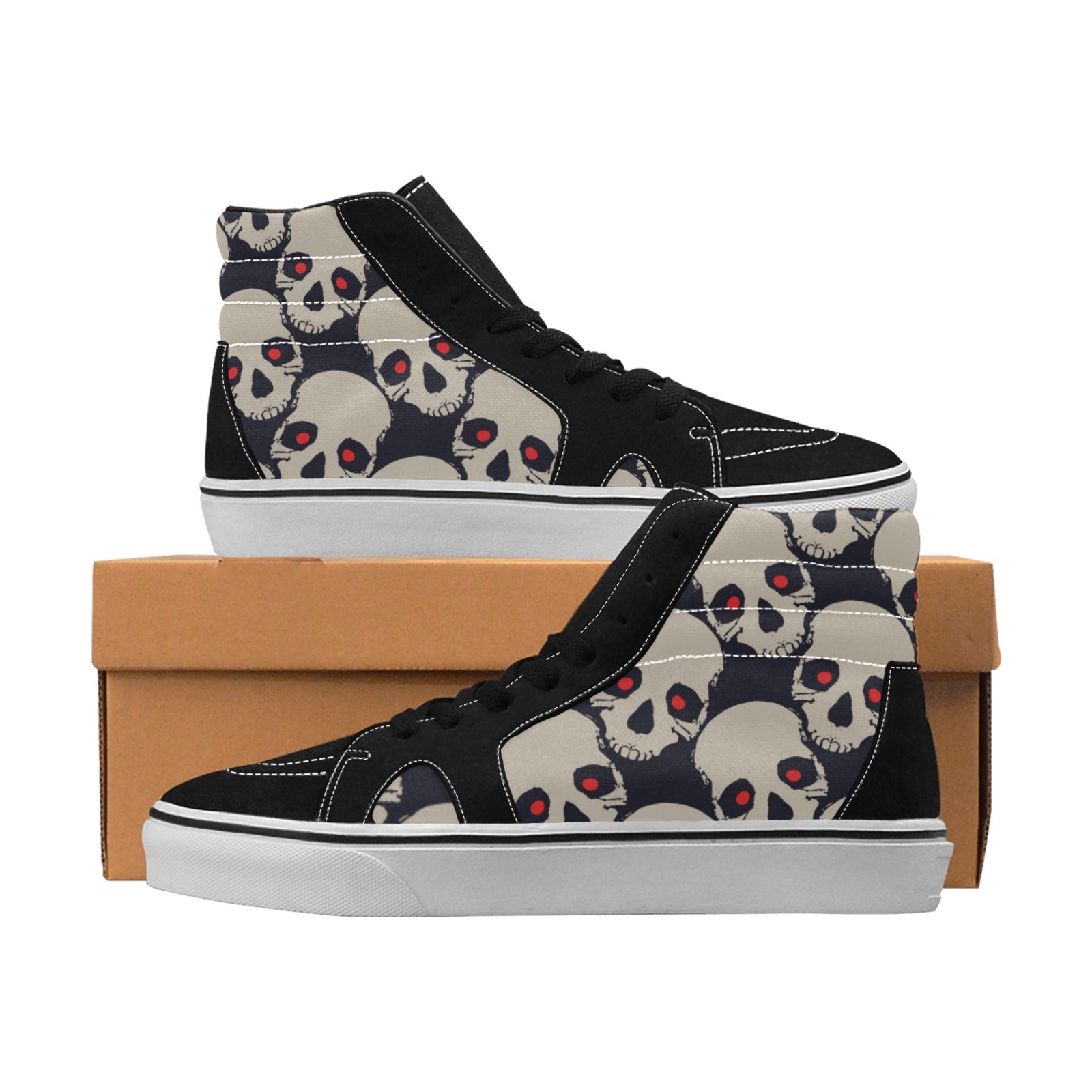 Red Eyed Skulls High Top Canvas Shoes