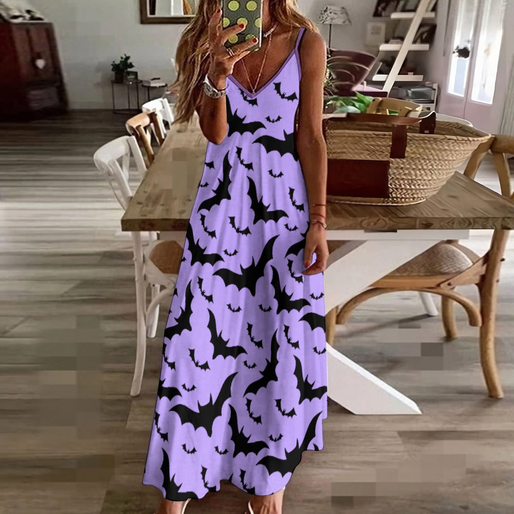 Midnight Bats Sling Ankle Long Dress