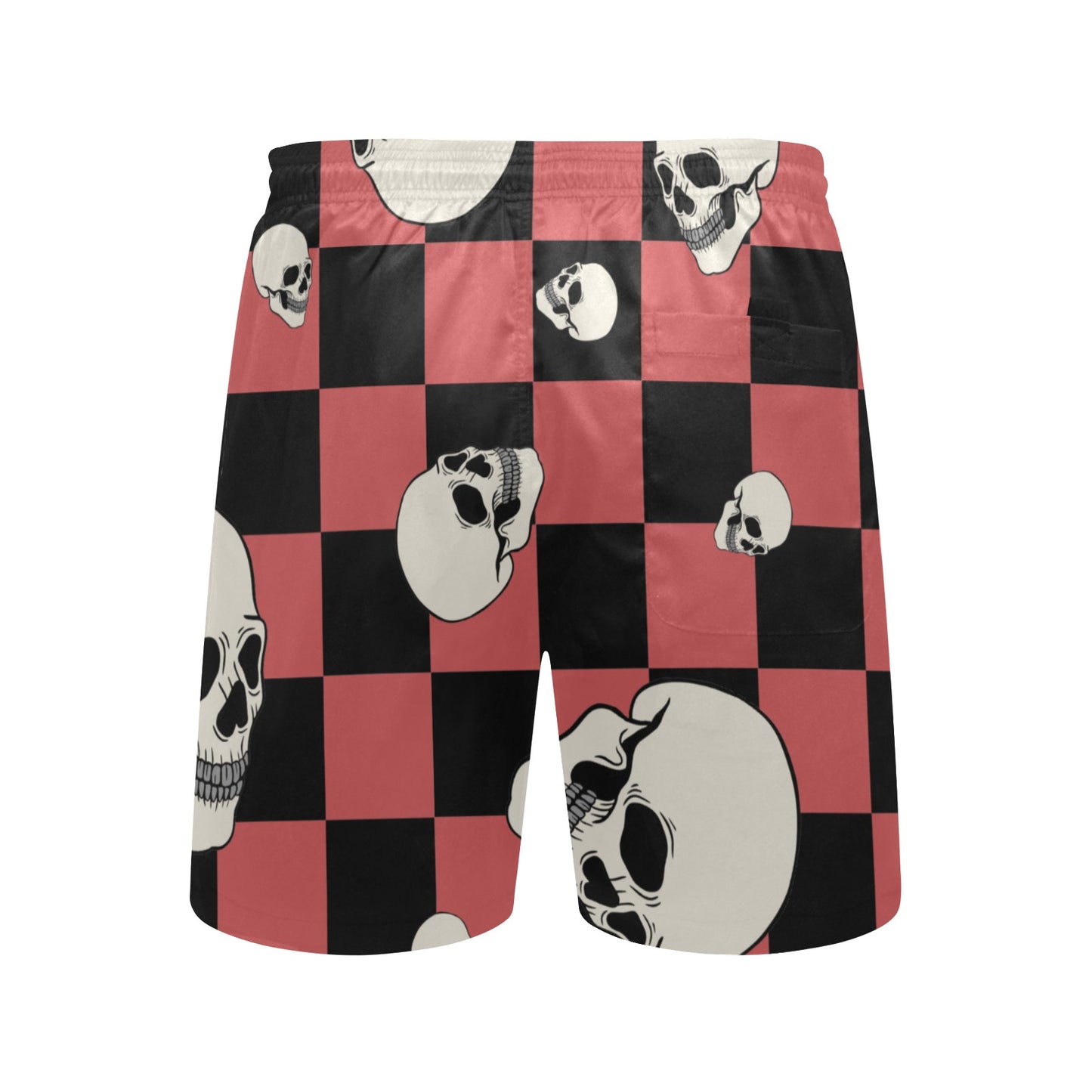 Checkers And Skulls Beach Shorts