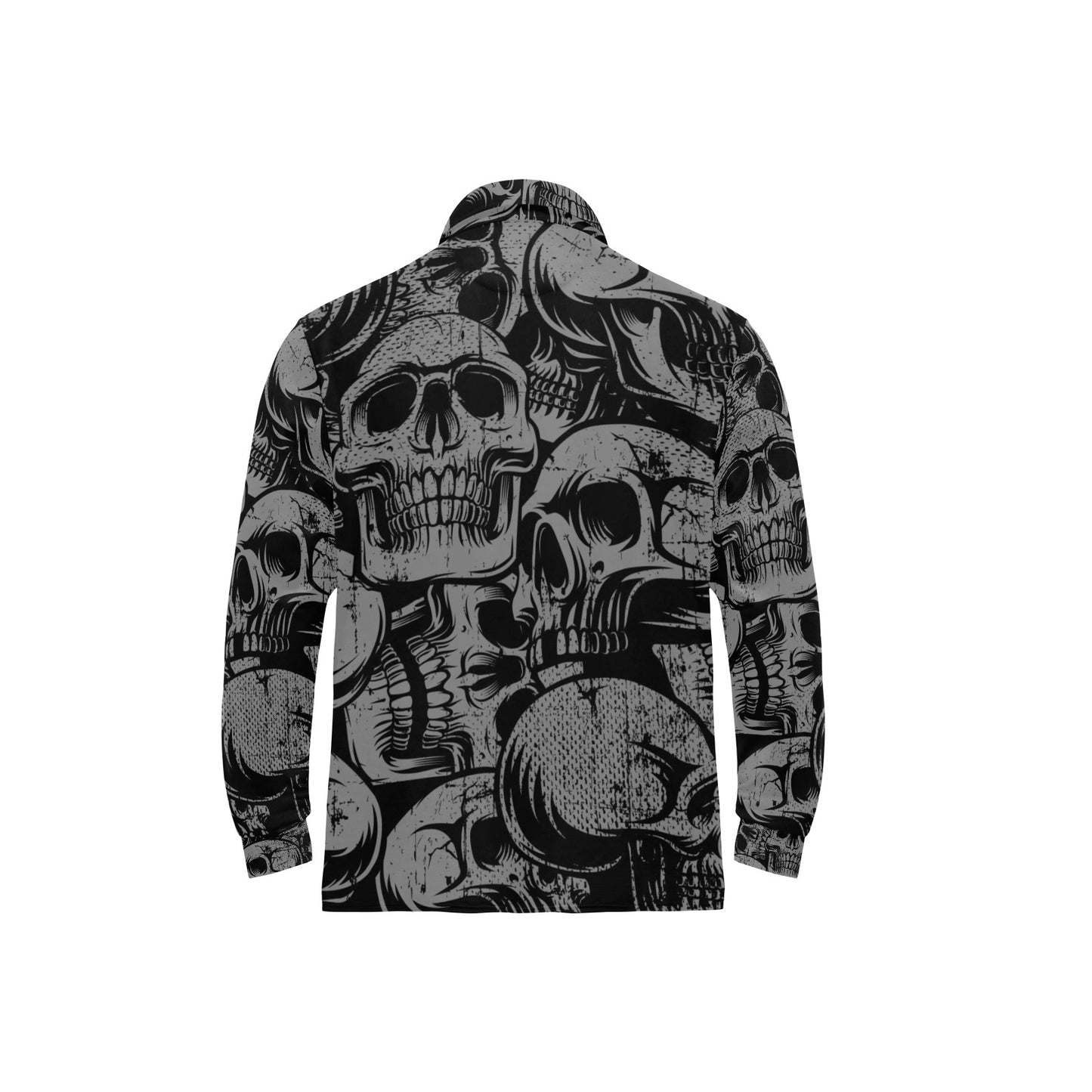 Silver Skulls Long Sleeve Polo Shirt