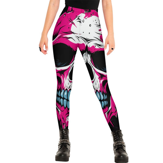 Pink Punk Skull Leggings