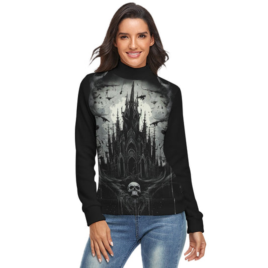 Gothic Castle Long Sleeve Turtleneck Sweater