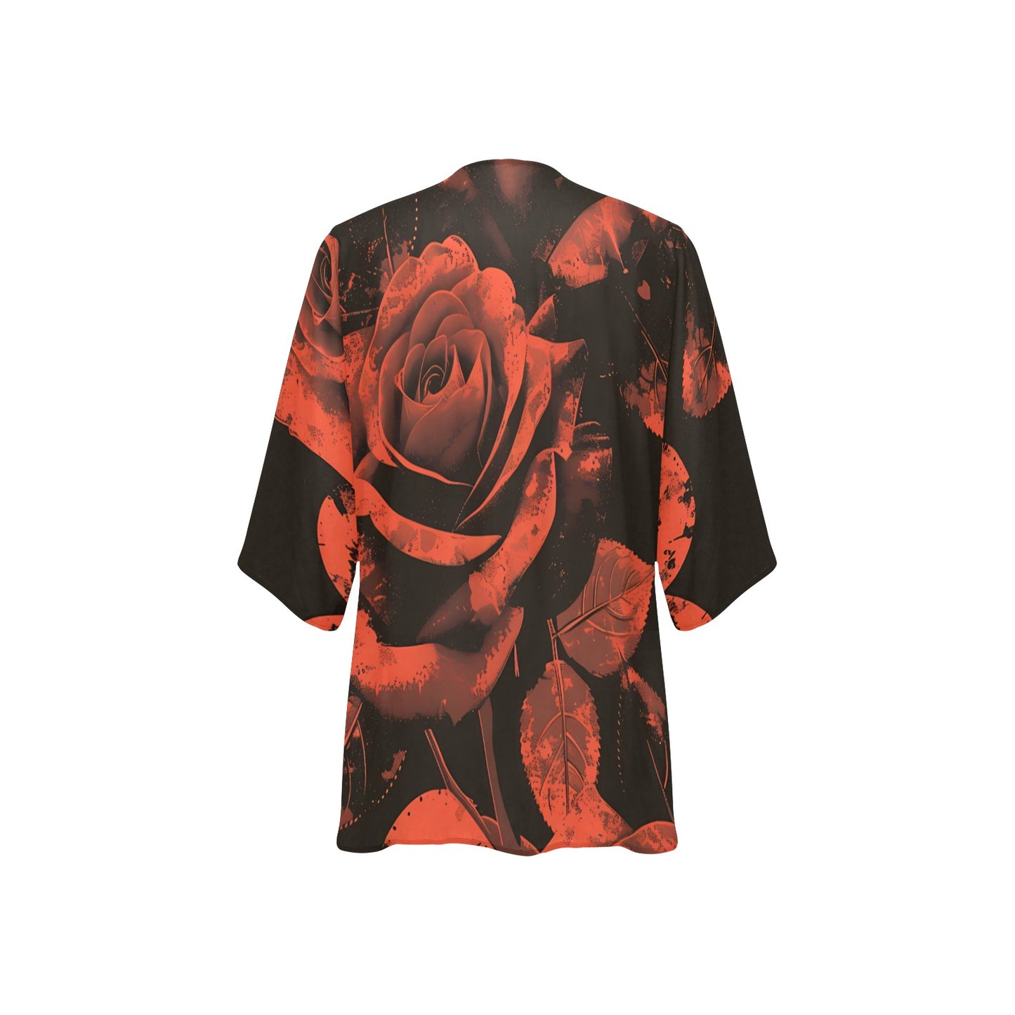 Fading Roses Kimono Chiffon Cover Up