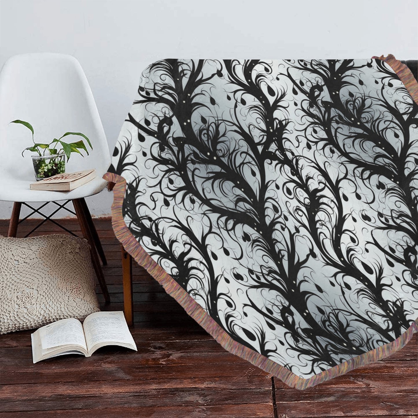 Vines Of Darkness Ultra-Soft Mixed Fringe Blanket (60x80 inch)