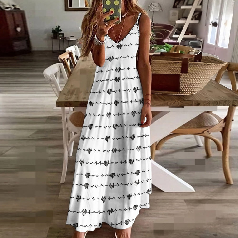 Heart Beat Hearts Sling Ankle Long Dress