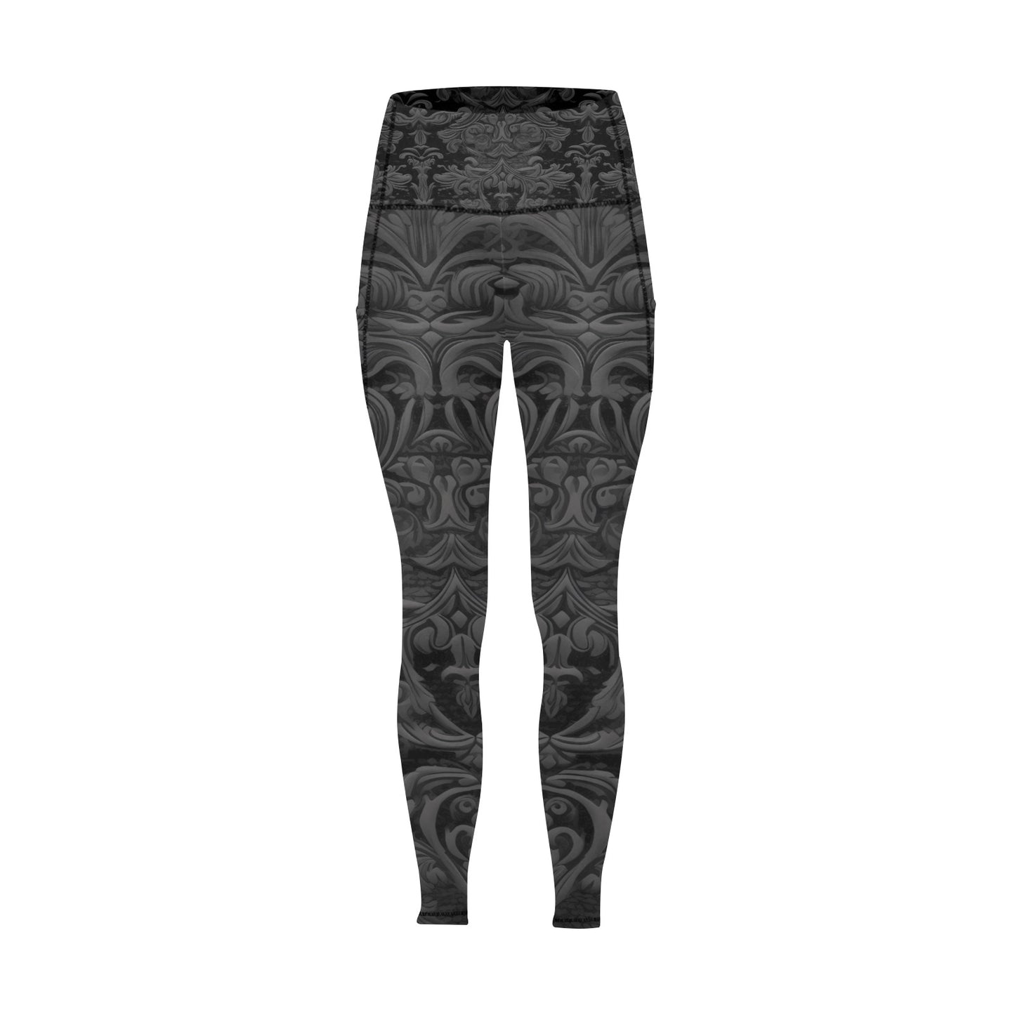 Dark Gothic Design Leggings with Pockets