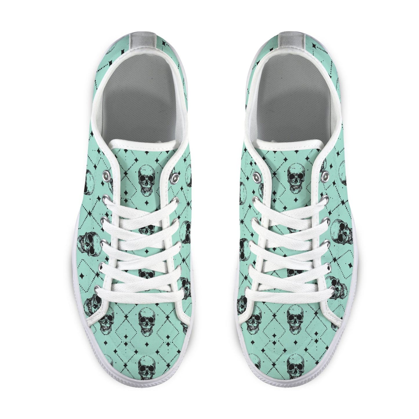 Skull Pattern Low Top Women's Shoes