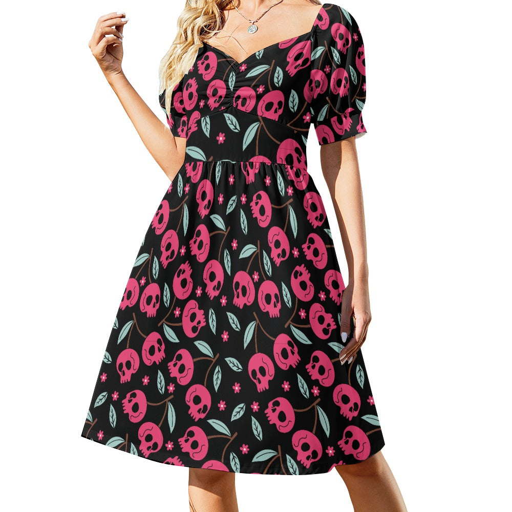 Cherry Skulls Sweetheart Dress