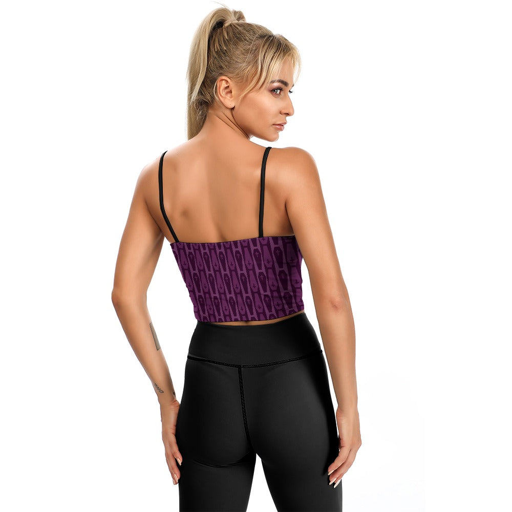 Purple Coffin Pattern Thin Camisole