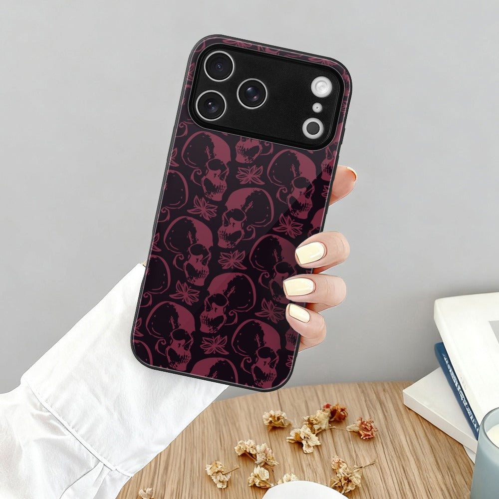 Purple Skulls Apple iPhone 17 Series Glass Phone Case