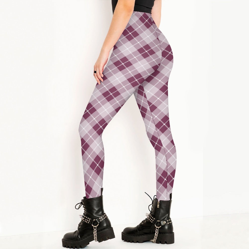 Plum Plaid Leggings